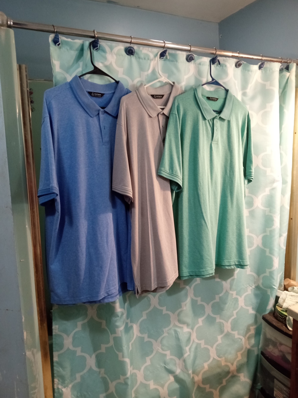 Men's Short Sleeve Polo Shirt - Blue, Gray, Green